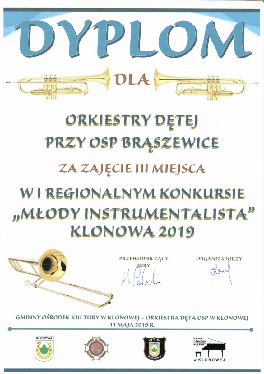 Orkiestra OSP Brąszewice-dyplom